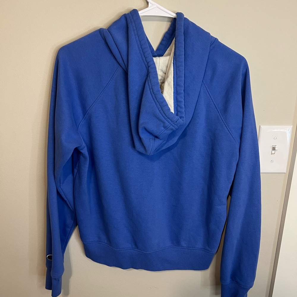 Champion Blue Snap Campus Fleece Laurel Script Hoodie Sweatshirt - Picture 6 of 7